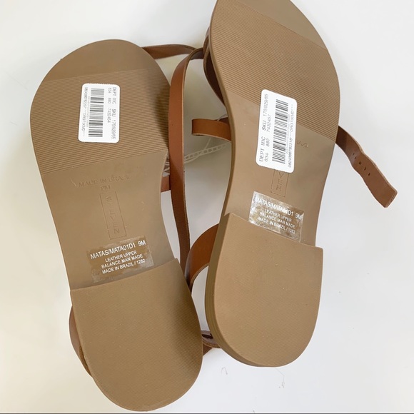 Steve Madden Matas Strappy Leather Sandal Brown 9 - Picture 8 of 8